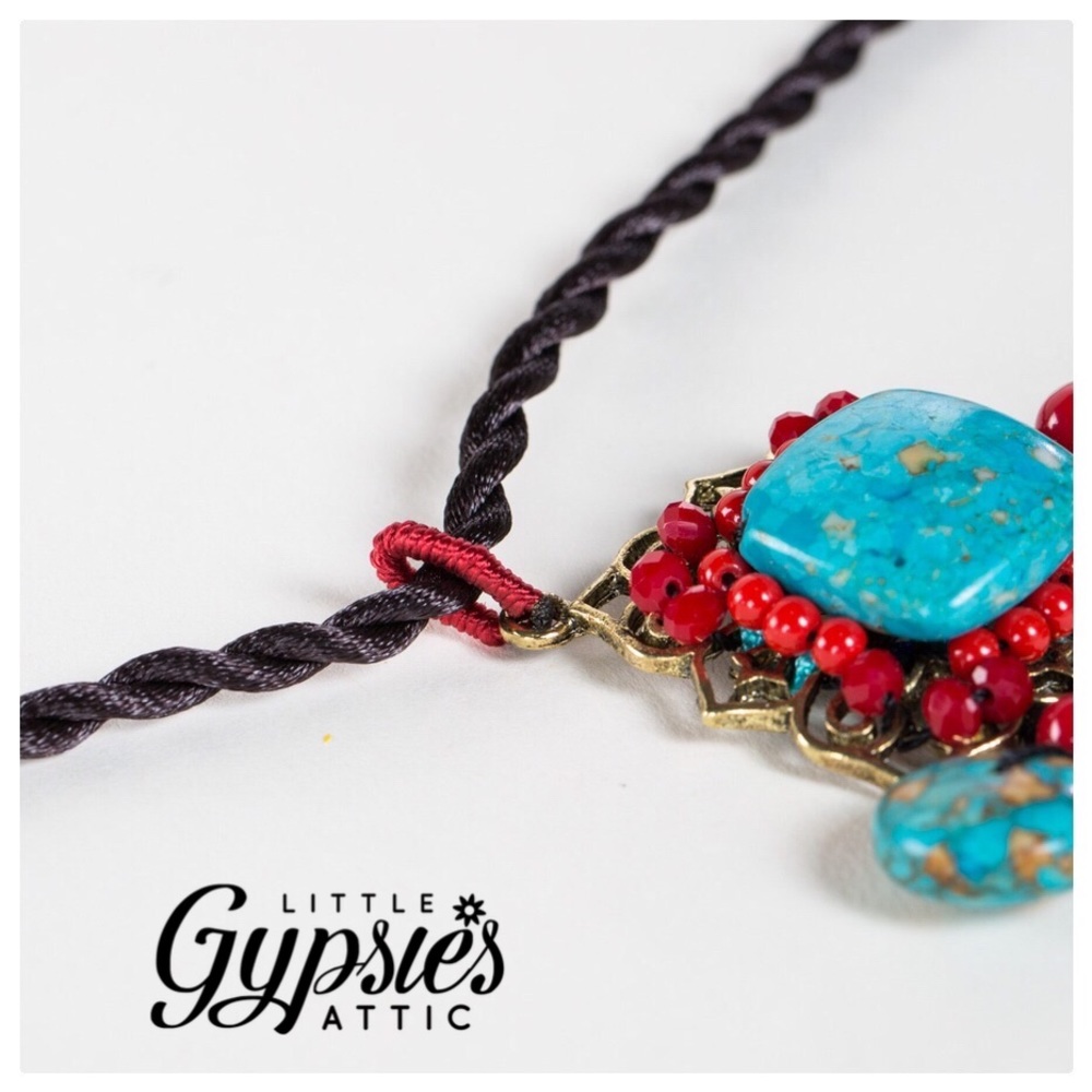 **TAKING DOWN** POL Boho Turquoise Statement Necklace - Picture 4 of 10